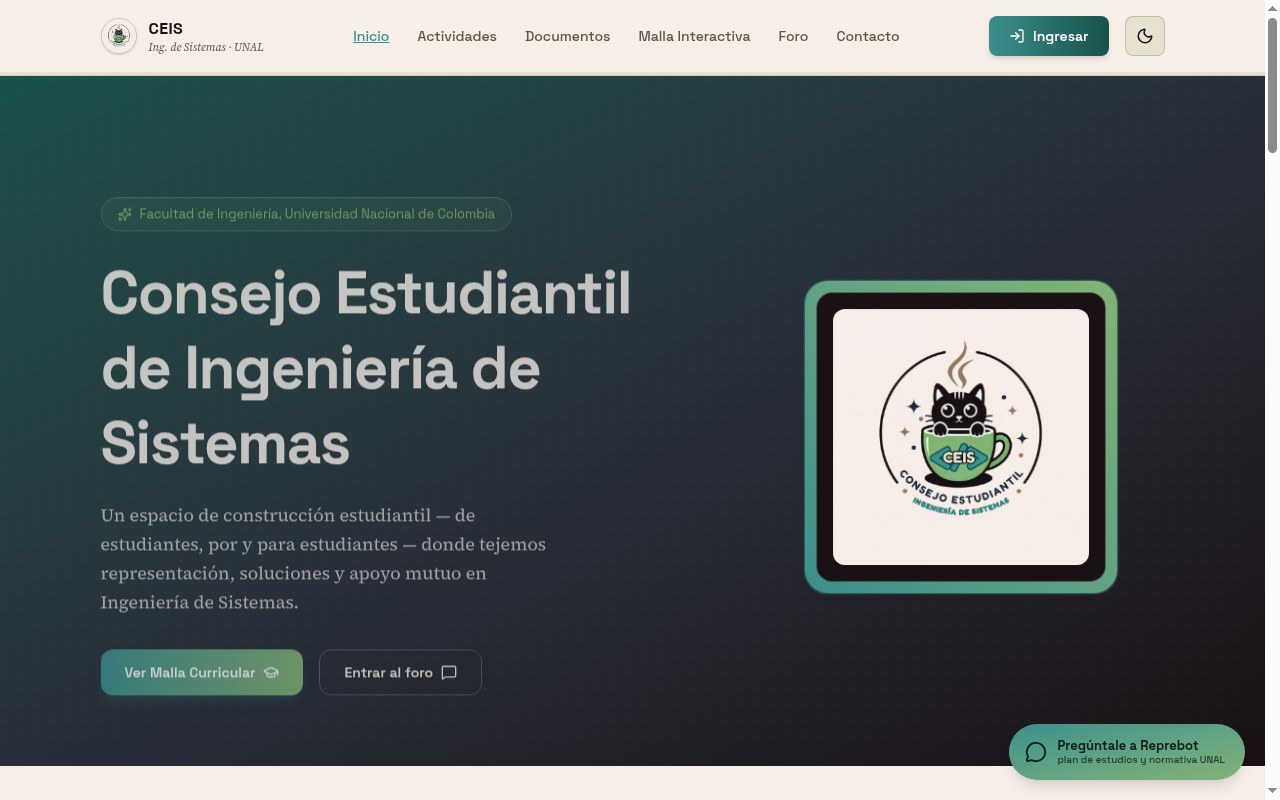 Screenshot of CEIS — Systems Engineering Student Council | UNAL